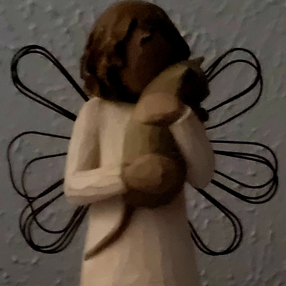 Demdaco Brown and Cream Modern Angel Sculpture